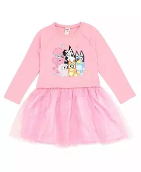 Платье из французского махрового волокна для девочек до 2 лет (10–12 лет) Bluey, розовый