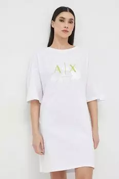 Платье из хлопка Armani Exchange, белый