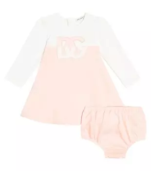 Платье из хлопка baby dg Dolce&Gabbana Kids, розовый