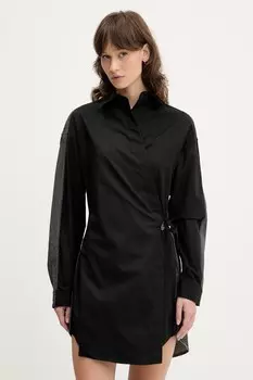Платье из хлопка D-ELPHI-DEN DRESS Diesel, черный