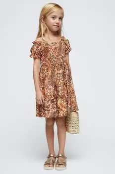 Платье из хлопка для маленькой девочки Mayoral, красный