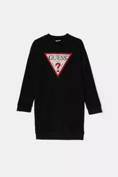 Платье из хлопка для маленькой девочки Guess, черный