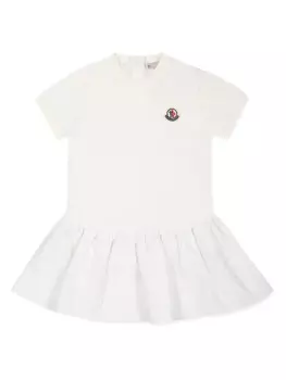 Платье из хлопка Moncler Enfant, белый