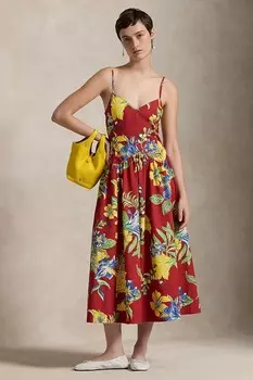 Платье из хлопка Polo Ralph Lauren, мультиколор