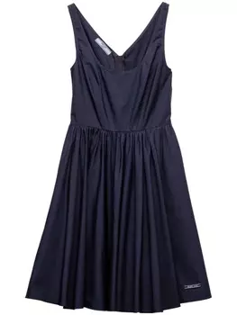 Платье из хлопка Prada, синий