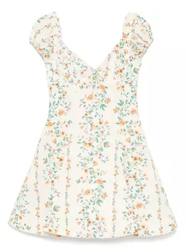 Платье из хлопка с цветочным принтом Agua By Agua Bendita, нейтральный