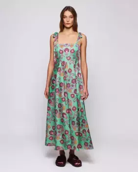 Платье из хлопка с цветочным принтом Mirto, бирюзовый