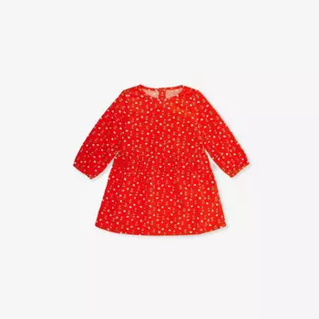 Платье из хлопка с длинными рукавами, размер 3-36 месяцев Stella Mccartney, красный