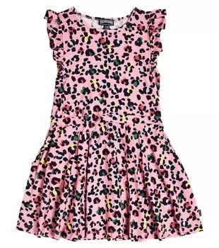 Платье из хлопка с леопардовым принтом Vilebrequin, розовый