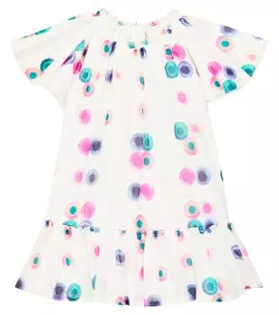 Платье из хлопка с принтом Chlo, мультиколор