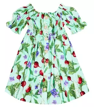 Платье из хлопка с принтом Dolce&Gabbana, разноцветный