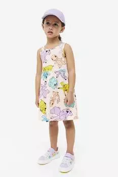 Платье из хлопка с принтом H&M, розовый