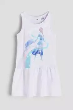 Платье из хлопка с принтом H&M, сиреневый