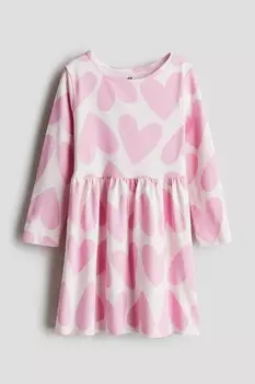 Платье из хлопка с принтом H&M, розовый