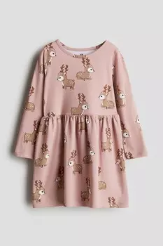Платье из хлопка с принтом H&M, розовый
