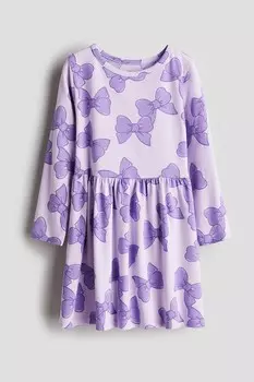 Платье из хлопка с принтом H&M, фиолетовый
