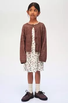 Платье из хлопка с принтом H&M, белый