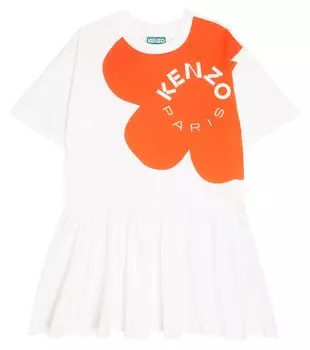Платье из хлопка с принтом Kenzo, разноцветный