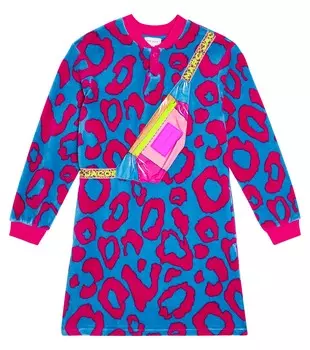 Платье из хлопка с принтом Marc Jacobs Kids, синий
