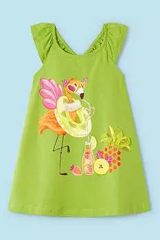 Платье из хлопка с принтом Mayoral, розовый