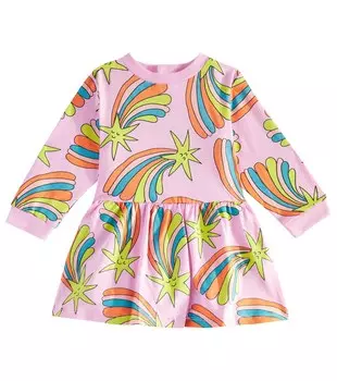 Платье из хлопка с принтом Stella Mccartney, розовый