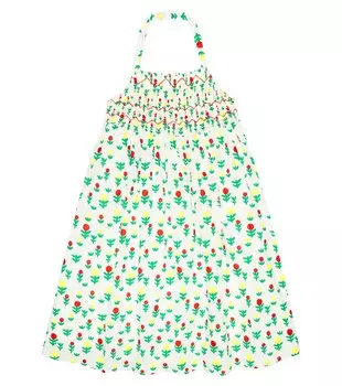 Платье из хлопка с принтом Stella McCartney Kids, разноцветный