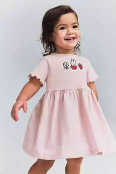 Платье из хлопка с вышивкой H&M, мультиколор