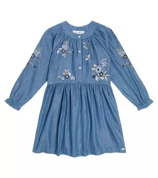 Платье из хлопка с вышивкой Tartine Et Chocolat, синий