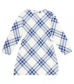 Платье из хлопка в клетку Burberry Kids, мультиколор