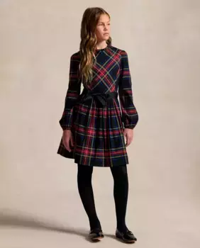 Платье из хлопка в клетку для девочки Polo Ralph Lauren, мультиколор