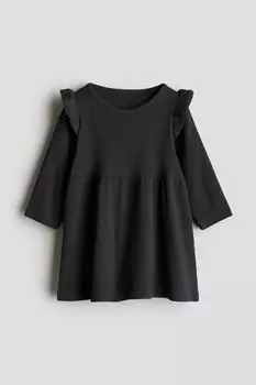Платье из хлопка в рубчик H&M, серый