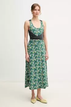 Платье из хлопка Weekend Max Mara, зеленый