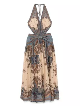 Платье из хлопка ZIMMERMANN, синий