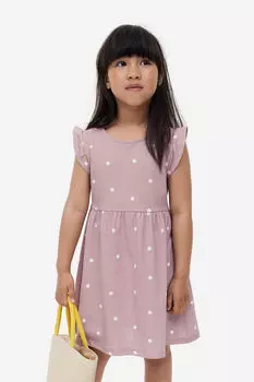 Платье из хлопкового джерси H&M, розовый
