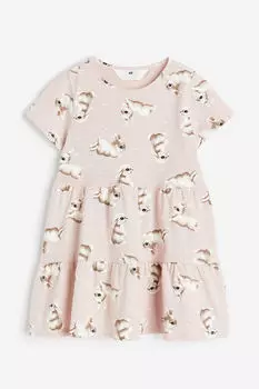 Платье из хлопкового джерси H&M, розовый