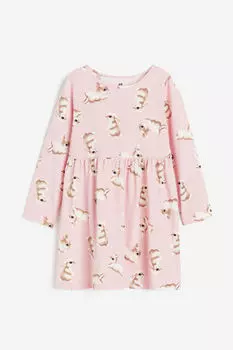 Платье из хлопкового джерси H&M, розовый