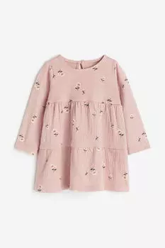 Платье из хлопкового джерси H&M, розовый