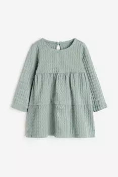 Платье из хлопкового джерси H&M, зеленый