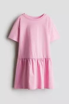 Платье из хлопкового джерси H&M, розовый
