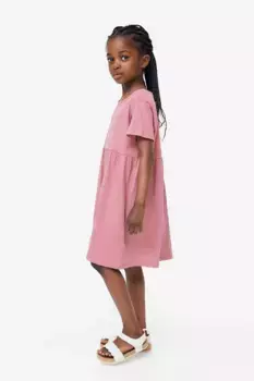 Платье из хлопкового джерси H&M, розовый