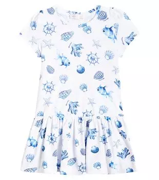 Платье из хлопкового джерси Monnalisa, синий