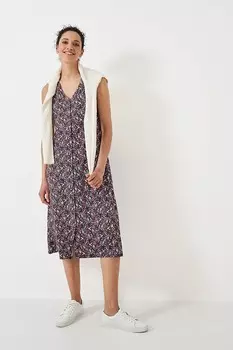 Платье из хлопкового джерси розового цвета с цветочным принтом Crew Clothing Company, розовый