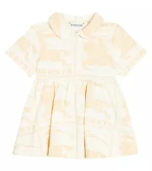 Платье из хлопкового джерси с принтом baby ekd Burberry Kids, мультиколор