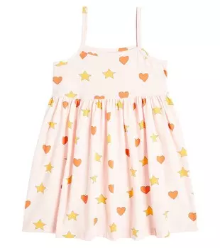 Платье из хлопкового джерси с принтом Tinycottons, розовый