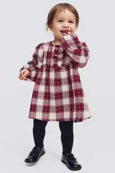 Платье из хлопкового муслина H&M, красный