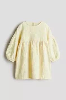 Платье из хлопкового муслина H&M, желтый