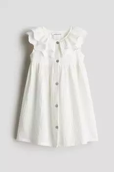 Платье из хлопкового муслина H&M, белый