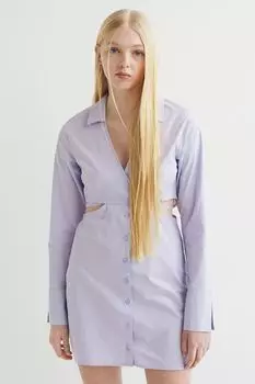 Платье из хлопкового поплина H&amp;M, светло-фиолетовый