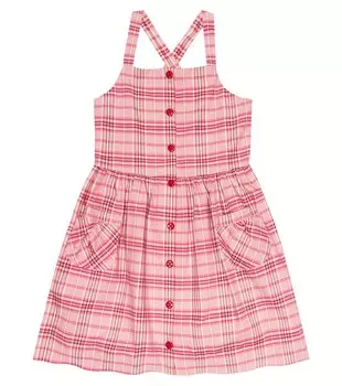 Платье из хлопкового поплина в клетку Polo Ralph Lauren, розовый