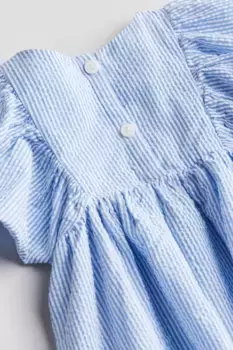 Платье из хлопкового сирсакера H&M, синий